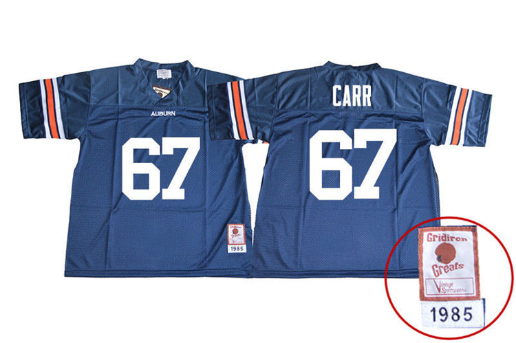 1985 Throwback Youth #67 Tyler Carr Auburn Tigers College Football Jerseys Sale-Navy